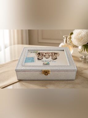 Sparkling Silver Rhinestone Photo Jewelry Box